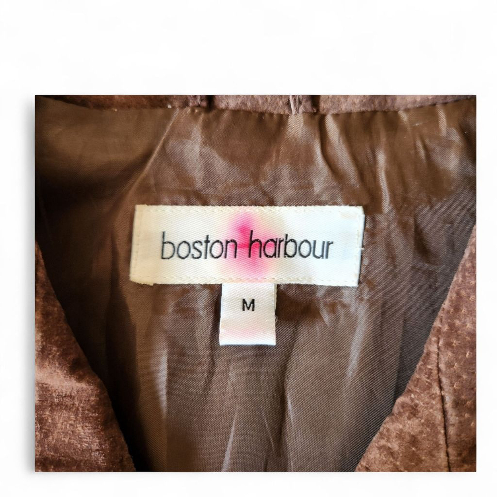 Boston Harbour Brown Suede Leather Jacket Women's M - Picture 6 of 7